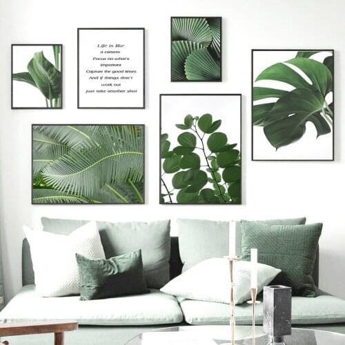 Monstera Palm Lysimachia Arrowroot Leaf Wall Art Canvas Painting Nordic Posters And Prints Wall Pictures For Living Room Decor