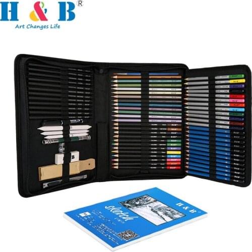 71pcs/bag Painting Set Sketch Color Pencil Set Professional Art Supply Art Paiting Color Pencil Professional Art Pencils factory