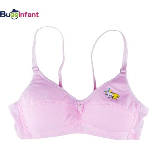 Cotton Teenage Girl Underwear Puberty Vest Student Cartoon Printed No Steel Bras Kids Small Training Bras for Girls Children Bra