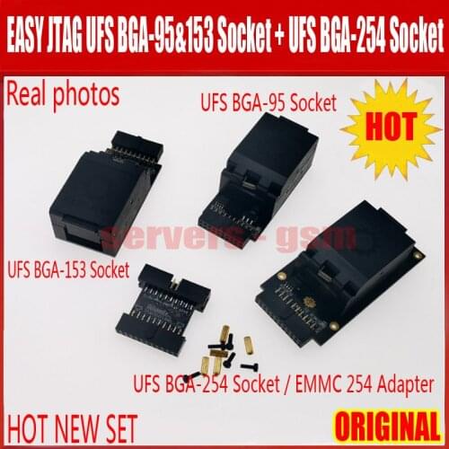 2021 NEW ORIGINAL Easy-Jtag UFS BGA-95 Socket + UFS BGA-153 Socket +UFS BGA-254 Socket/EMMC 254 Adapter with EASY JTAG PLUS BOX