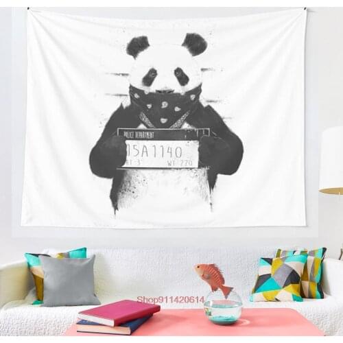 Bad panda tapestry Wall Tapestry Wall Hanging Wall Art Coverlet Bedding Blanket Sheet Throw Furniture Yoga Mat