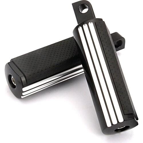 Black Defiance passenger footpegs for harley sportster XL883 iron 1200 softail fatboy heritage FLHX FLTR road street glide