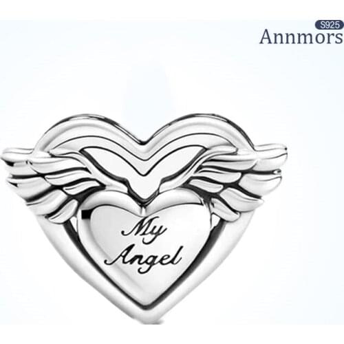 Mom Dangle 925 Sterling Silver Heart Love Feather Fits Original Pandora Women Girls Wife Jewelry Birthday Make Bracelet Gifts