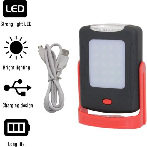 Portable LED Flashlight Magnetic Work Light Rechargeable 360 Degree Stand Hanging Torch Lamp For Night Camping Work