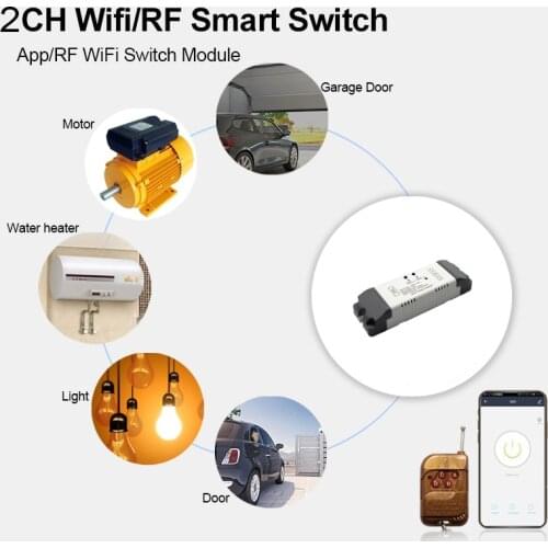 Smart Remote Control Tuya Switch Module Ewelink WIFI Relay Module Timer Controller Voice Control for Garage door opener 7-32V