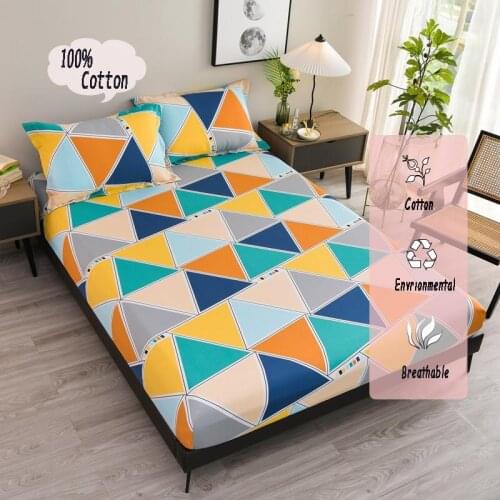 Cotton Luxury Fitted Sheet Solid Bed Mattress With Four Corners Elastic Band Sheets Hot Sale Suitable For Hotel And Home
