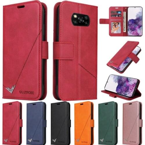 Luxury Leather Etui For Xiaomi Mi Poco F3 F 3 Poco M3 M 3 Poco X3 X 3 NFC Poco X3 Pro Magnetic Flip Protect Mobile Phone Cases