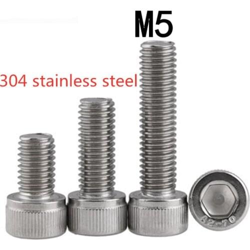 Hex Head Allen Key Bolt Socket Cap Screw 8/10/12/14/16/18/20mm Stainless Steel Din912 M5 Machine Household and Automotive