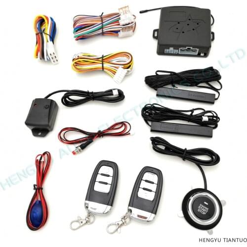 HENGYU HY-907 RM2A auto car keyless entry start system one start stop engine push button vehicle alarm PKE remote engine start