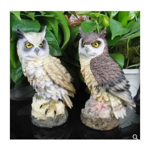 Owl resin ornament Guarding bird deity meaty plant Home ornament gardening office craft statues Vintage sculpture Home dies