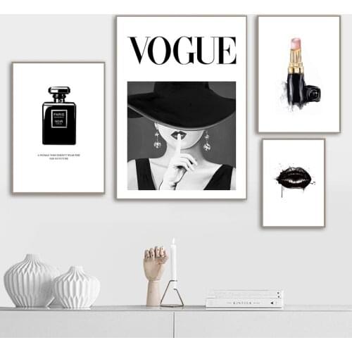 Modern Wall Picture Lips Vogue Poster Perfume Nordic Posters And Prints Wall Art Canvas Painting For Living Room Home Decoration
