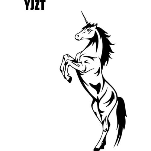 YJZT 8.3CM*17.2CM Unicorn Creative Decoration Body Of Car Car Sticker Vinyl Decal Black/Silver C4-1793