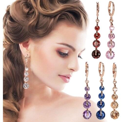 Earrings For Women 2021 Fashion Elegant Retro Rhinestone Pandant Crystal Earrings Best Gifts For Girlfriend Jewelry Accessories