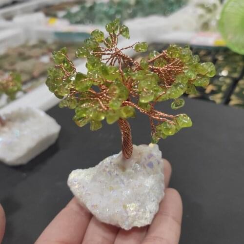 1pcs Healing Crystal Money Tree Feng Shui Ornaments Fortune Wealth Good Luck CitrineTabletop Home Office Decor