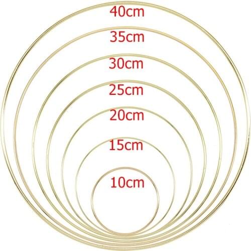 10-40cm Gold Metal Ring Hoops DIY Craft Wind Chimes Accessories Hanging Decorations for Wedding Decoration Handmade Home Decor