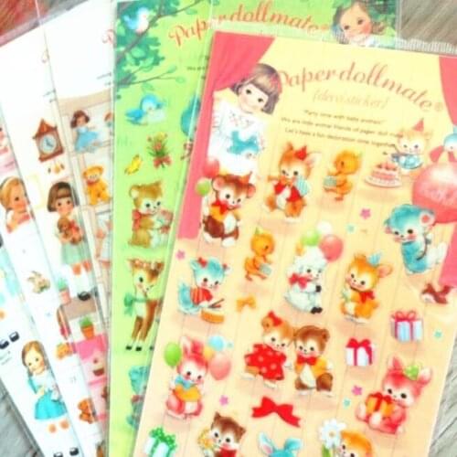 20packs/Lot Korea Kawaii Girl series Transparent sticker hot sell decoration Diary stickers office school supplies wholesale
