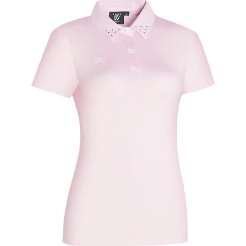 2021 womens golf short-sleeved T-shirt, moisture absorption and quick drying, anti-wrinkle and anti-UV