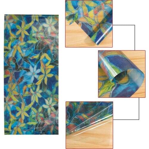3D Color Window Films Privacy Decorative Film Anti-UV Non-Adhesive Static Cling Glass Sticker for Home Kitchen Office Bathroom
