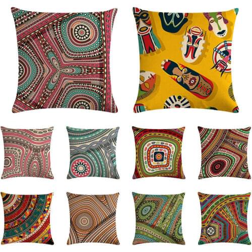 African National Stripe Bohemian Style Geometric Home Throw Pillow Covers Linen Ethnic Cushion Cover Case 45cm*45cm ZY1269