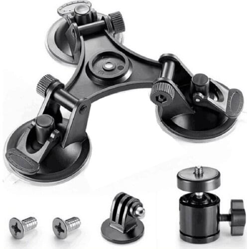 Car Holder Triple Vacuum Suction Cup Mount for DJI Osmo Pocket Camera Stabilizer Accessory with Expansion Adapter