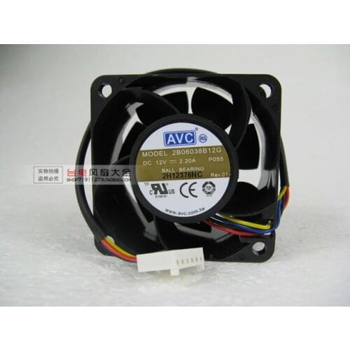 Free Delivery. Original 2B06038B12G 12V 2.20A 6CM 6038 4 wire cooling fan