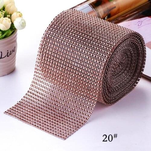 10Yards 4.75" Width Champagne Sparkling Diamond Mesh Wrap Crystal Rhinestone Ribbon Wedding Home Decoration DIY Accessories