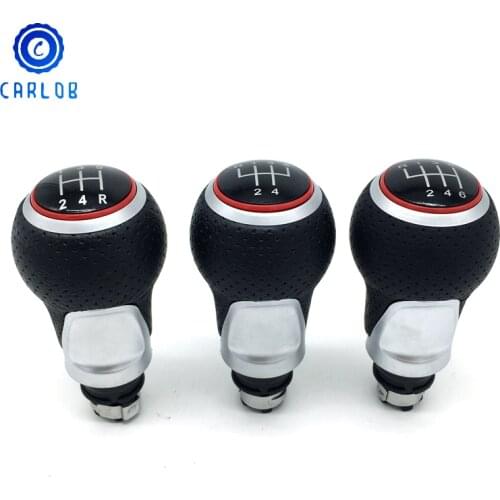 CARLOB 5/6 Speed Manual For Audi A4 S4 B8 8K A5 8T Q5 8R S Line 2007-2015 Red Ring Car Gear Shift Knob Lever Stick Pen Handle