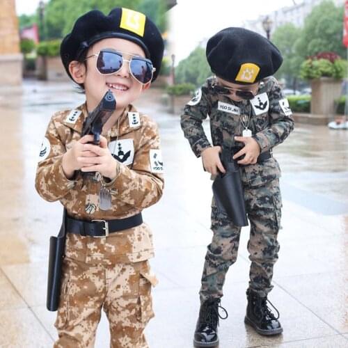 Kids Boys Special Force Costumes Children Military Uniform Full Sleeve Tactical Combat Camouflage Clothing Set Performance