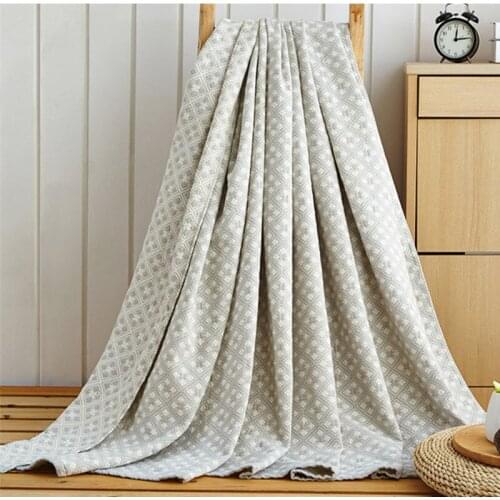 Home bedding AB side 100%Cotton Blue Star Towel Blanket Summer Camel Gray Blanket 150*200cm Throw On Bed Sofa Portable Bedding