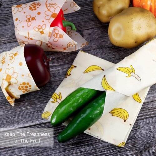 Eco-Friendly Reusable Food Grade Beeswax Cloth Wrap Seal Food Fresh Keeping Cloth Wrap Lid Cover Vacuum Food Wrap Kitchen Tools