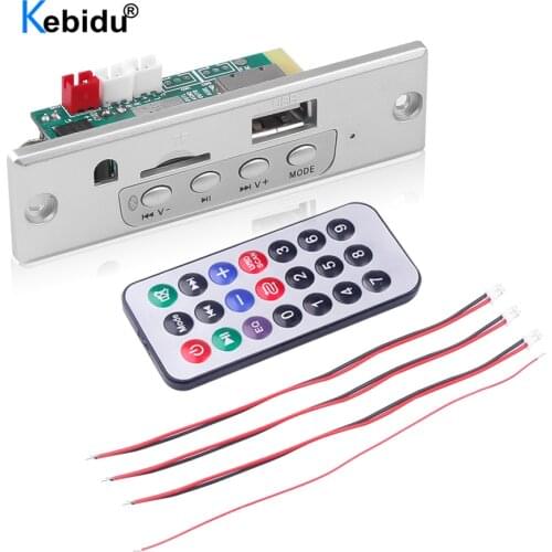 Kebidu DC 12V MP3 WMA 2*25W Amplifier Wireless Bluetooth 5.0 Decoder Board Audio Module USB FM TF Record Radio For Car