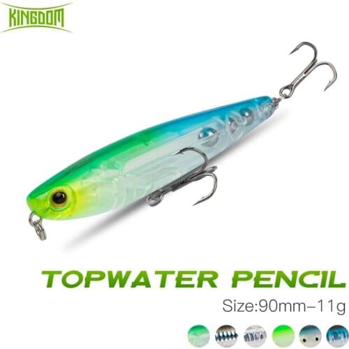 Kingdom Pencil Fishing Lure 90mm 11g Topwater Walking Dog Stickbait For Perch Carp Pike Fishing Jerkbait Hard Fishing Wobblers