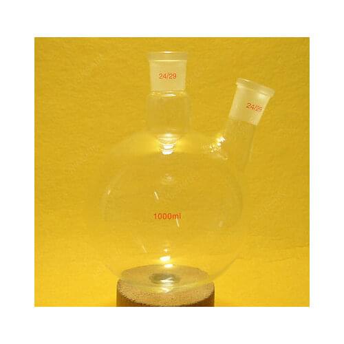 1000ml 2 Neck Round Bottom Flask,24/29 Joint,Glass Flask,lab Glassware