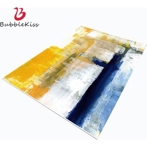 Bubble Kiss European Style Carpets In The Living Room Abstract Oil Painting Pattern Area Rug Home Decor Yellow Bedroom Carpet