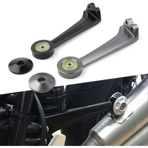 Motorcycle CNC Exhaust Muffler Pipe Bracket Mount Holder for BMW R Nine T R9T 2014 2015 2016 2017 2018 Black/Titanium