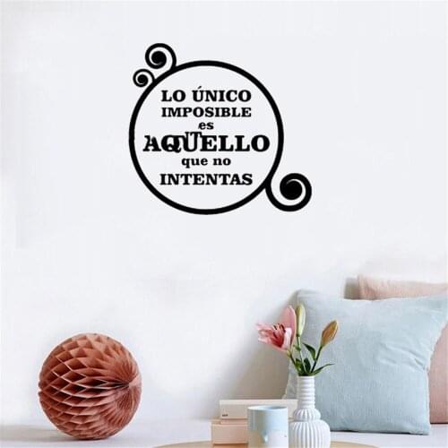 Lo Unico Imposible Wall Sticker Spainsh Quote Wall Decal Home Decoration For Living room Bedroom Vinyl Mural RU4054