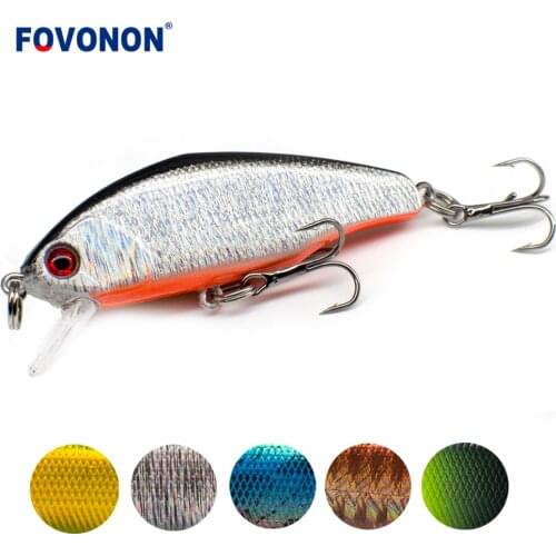 FOVONON Slow Sinking Mini Minnow Small Fishing Lure Wobblers Crankbaits Jerkbait Bait Perch Pesca