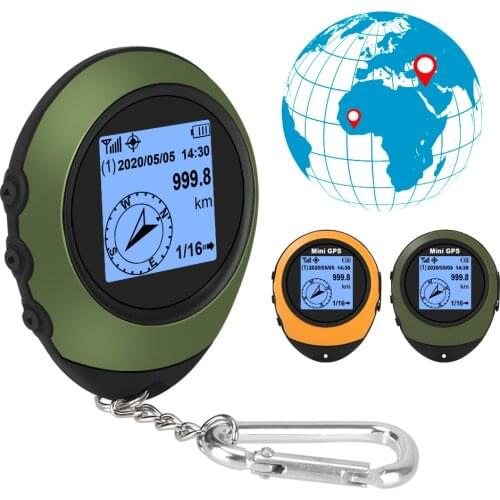 Mini GPS Navigation Compass For Outdoor Sport Travel Hiking Satellite Handheld With Buckle GPS Positioner