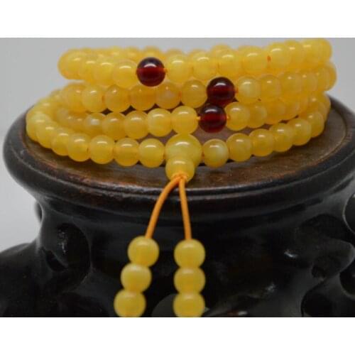 Natural Ethnic Chalcedony agate huanglong jade Amber Beads Bracelet Hand Carved Jewelry Gifts Wholesale