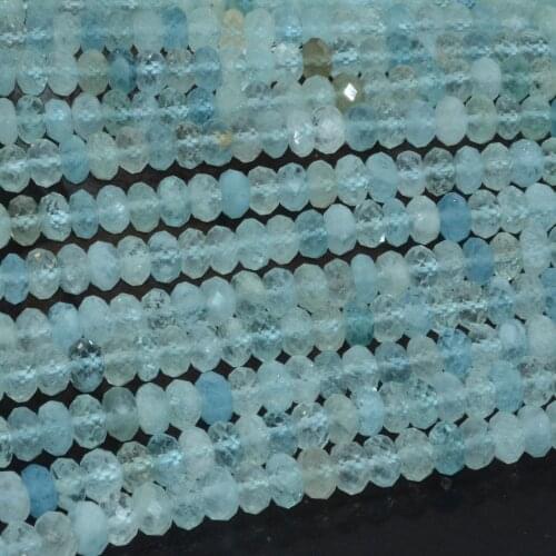 Natural Translucent Aquamarine With Bright Cutting Faceted Rondelle Beads 7.8mm