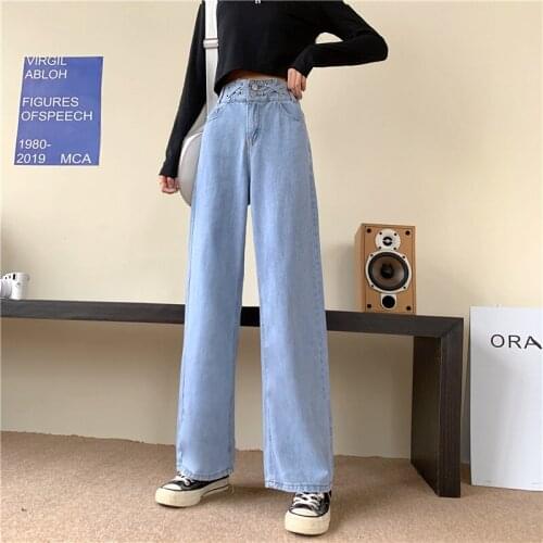 Autumn New High-waisted Wide-leg Jeans Girls Thin Pant Wild Straight Loose Jean Trousers for Women Fashion Joggers Ulzzang Pants