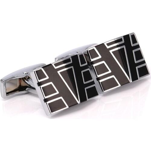 HYX Jewelry New HOT shirt cufflink for mens Brand cuff buttons Silvery Grid cuff links High Quality abotoaduras Free Shipping