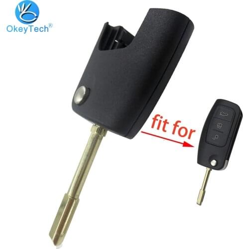 OkeyTech For Ford Focus Mondeo Festiva Fusion Suit Fiesta Key Blank Replacement Uncut Remote Car Key Shell Case Fob Blade