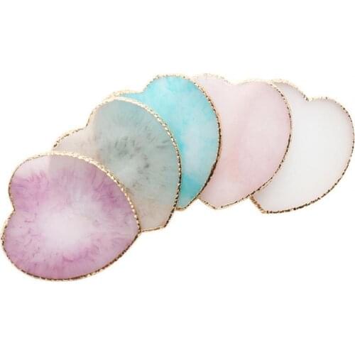 Nail Color Palette Natural Resin Display Showing Shelf Exquisite Heart Shape Plastic Household Nail Painting Plate for Manicure