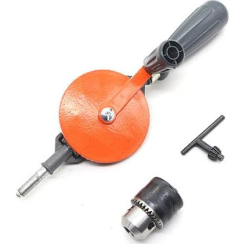 Portable Hand Crank Drill Mini Manual Drill with Double Pinions for Wood Plastic