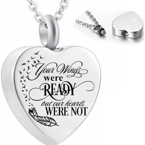 Heart Cremation Urn Necklace for Ashes Urn Jewelry Memorial Pendant with Fill Kit and Gift Velvet Bag Dropshipping