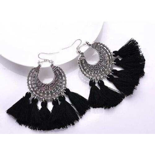 Earrings 2021 Trend New Jewelry Sets Boho Ethnic Style Hanging Earrings Retro Circular Circles Tassels India Ornaments Wholesale