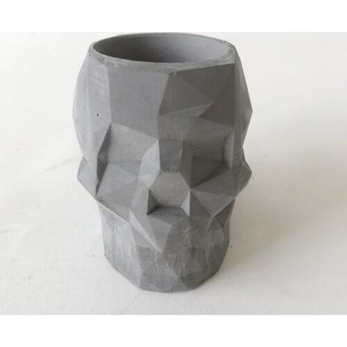 Silicone Baking Fondant Mold 3D Ghost Skull Flowerpot Concrete Planter Mould Resin Craft Chocolate Candle Cake Decoration Tools