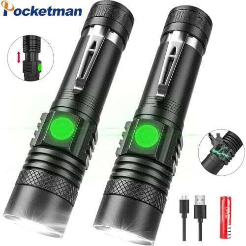 30000LM Super Bright Led flashlight USB Rechargeable Flashlight torch Lantern T6/L2/V6 Power Zoomable Bicycle Light 18650 hike