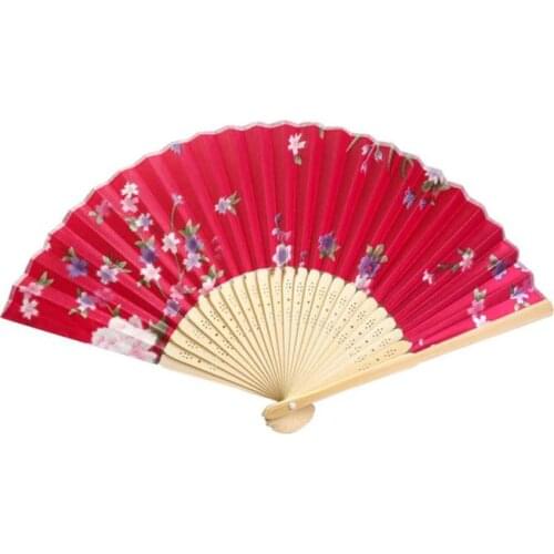 Vintage Style Folding Fan Silk Art Craft Gift Home Decoration Ornaments Dance Hand Fan